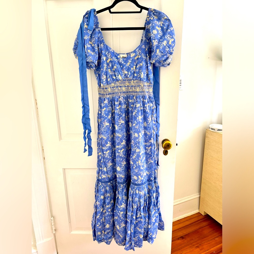 LoveshackFancy blue floral dress